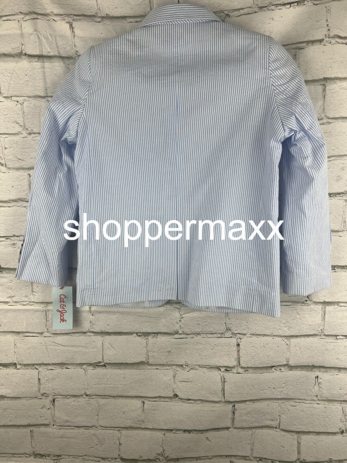 Boys' Seersucker Striped Suit Jacket - Cat & Jack, Blue, Size 4