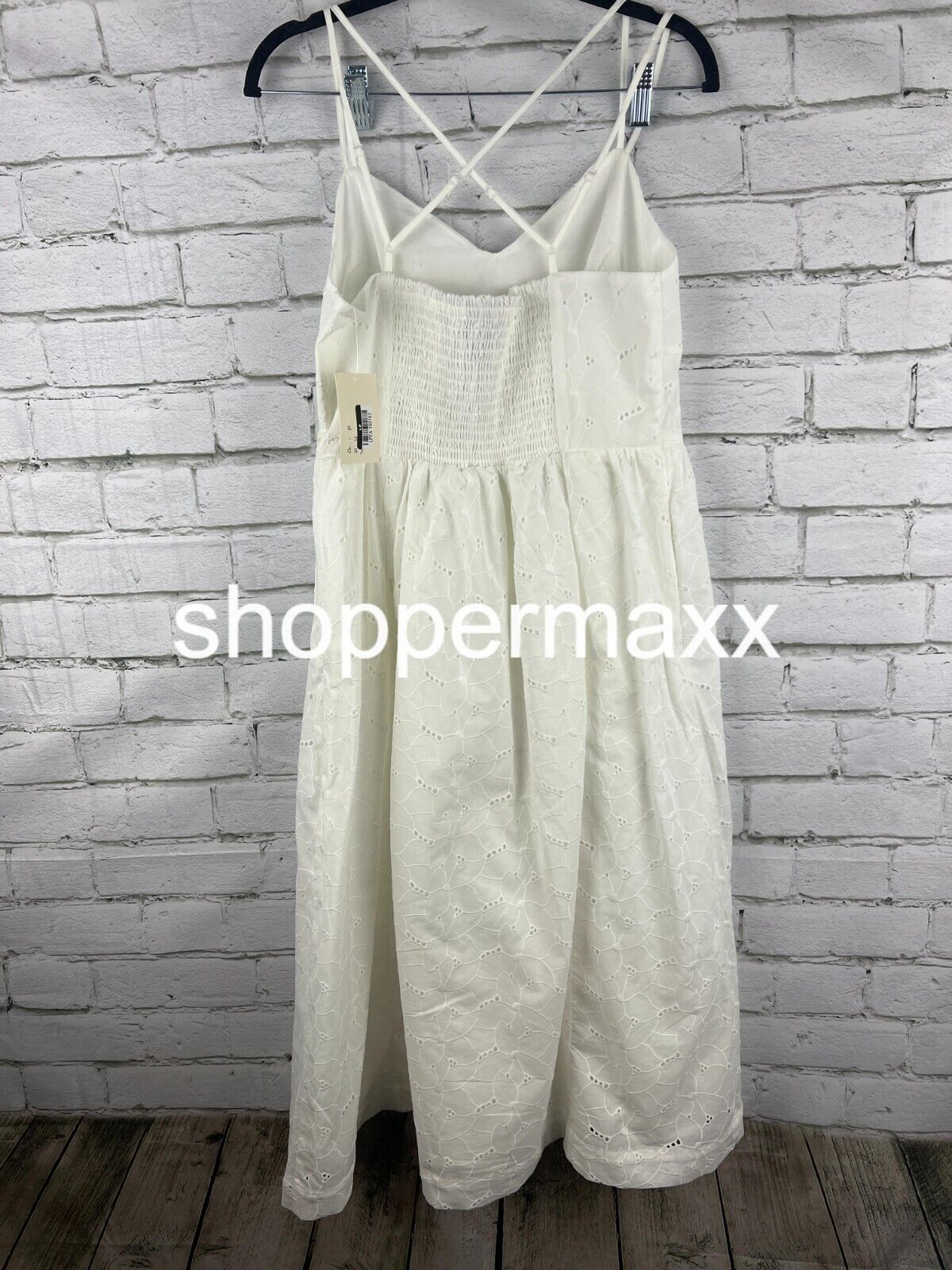 Women's Eyelet Midi Sundress - A New Day, White, Size Medium