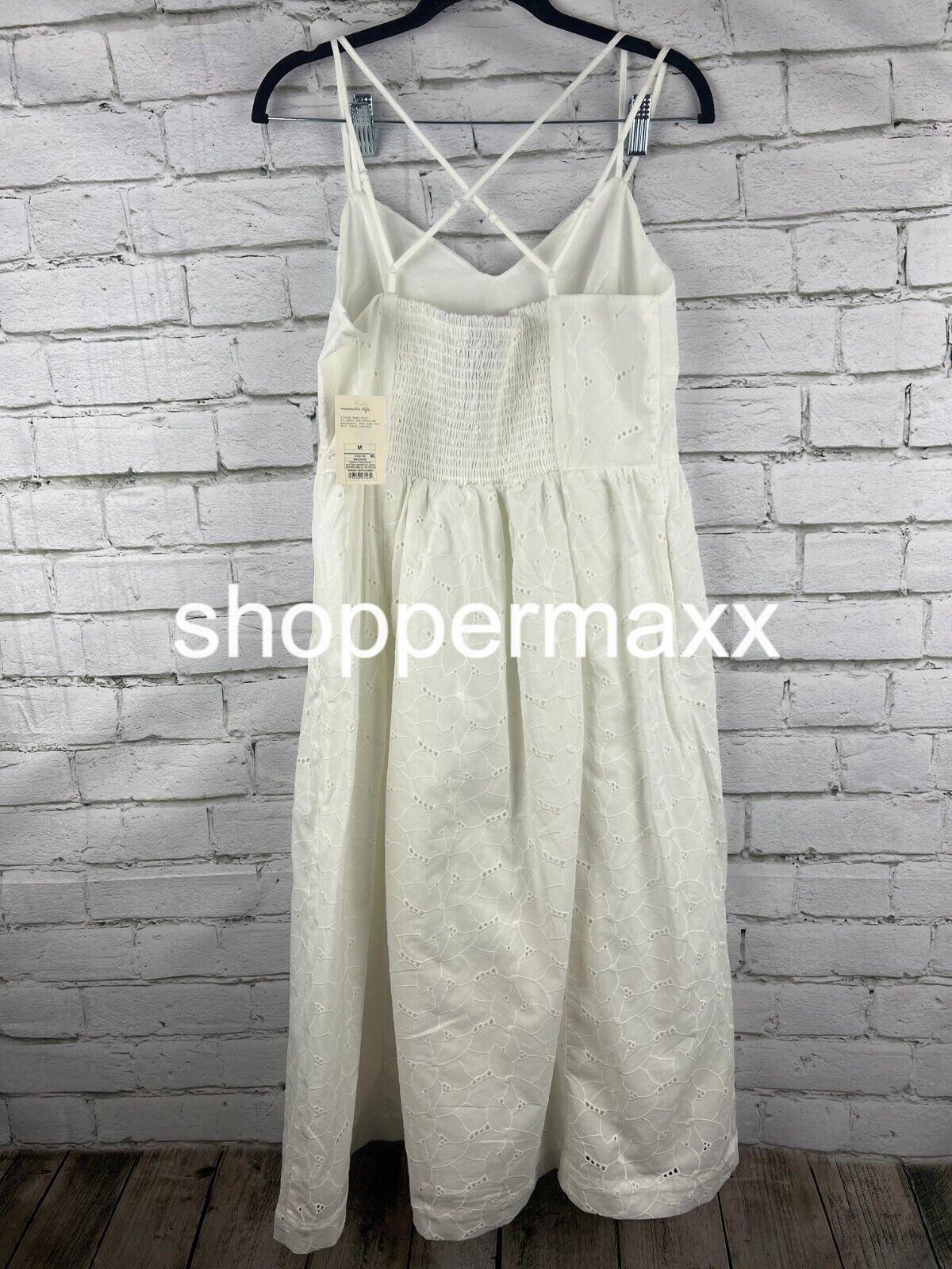 Women's Eyelet Midi Sundress - A New Day, White, Size Medium