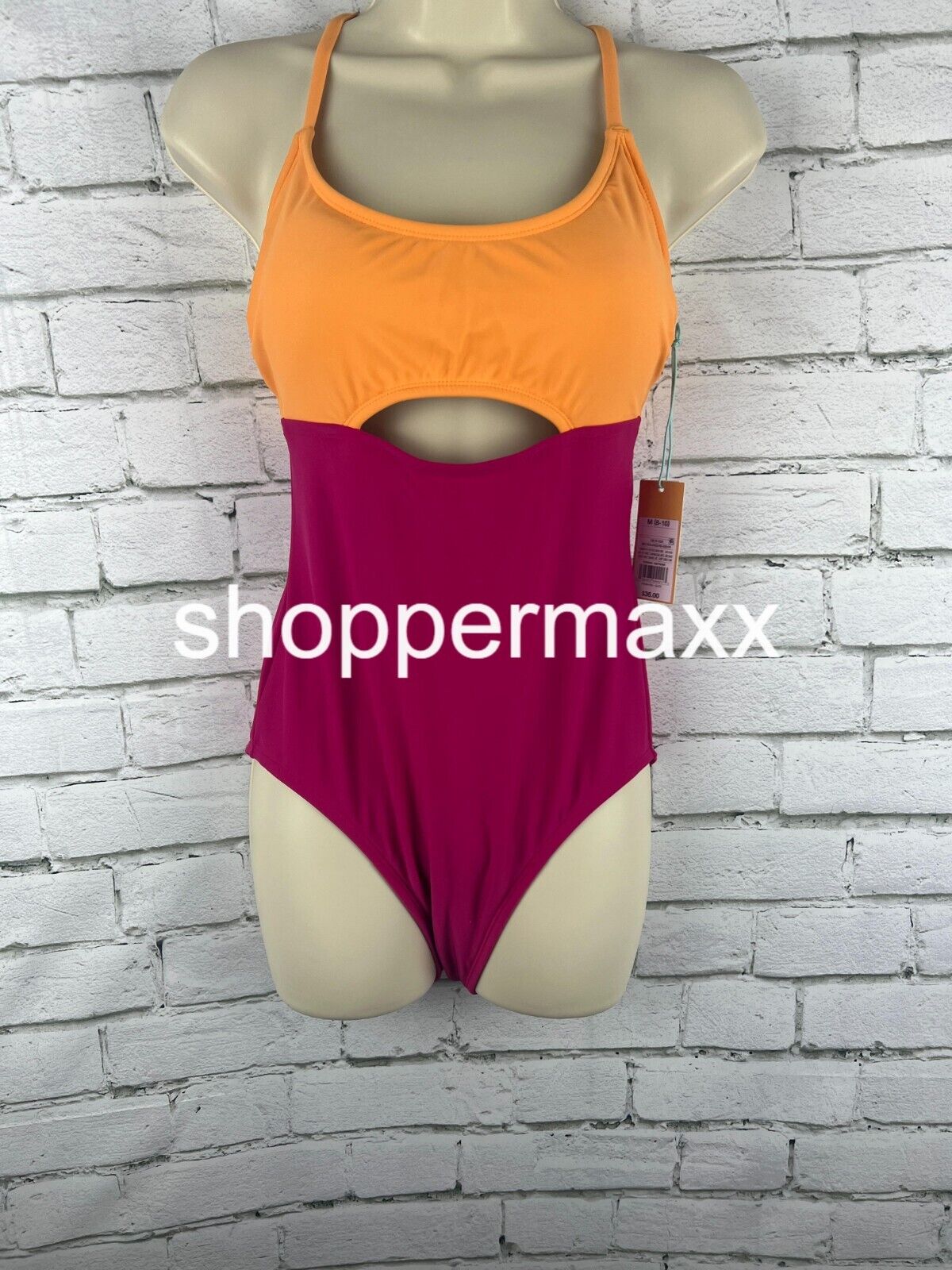 Women' Cut Out Colorblock Medium Coverage One Piece Swimsuit- Kona Sol, M (8-10)