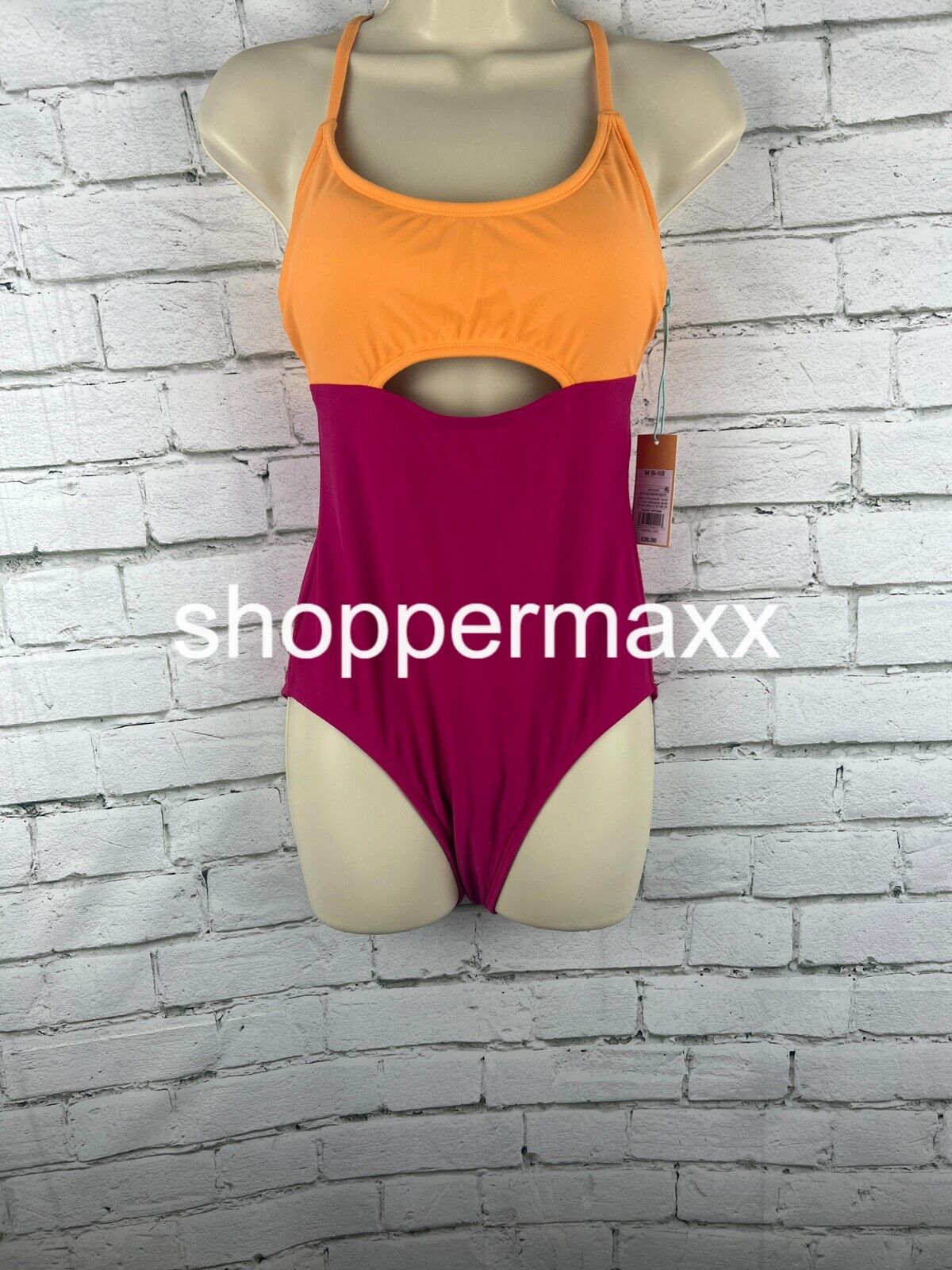 Women' Cut Out Colorblock Medium Coverage One Piece Swimsuit- Kona Sol, M (8-10)