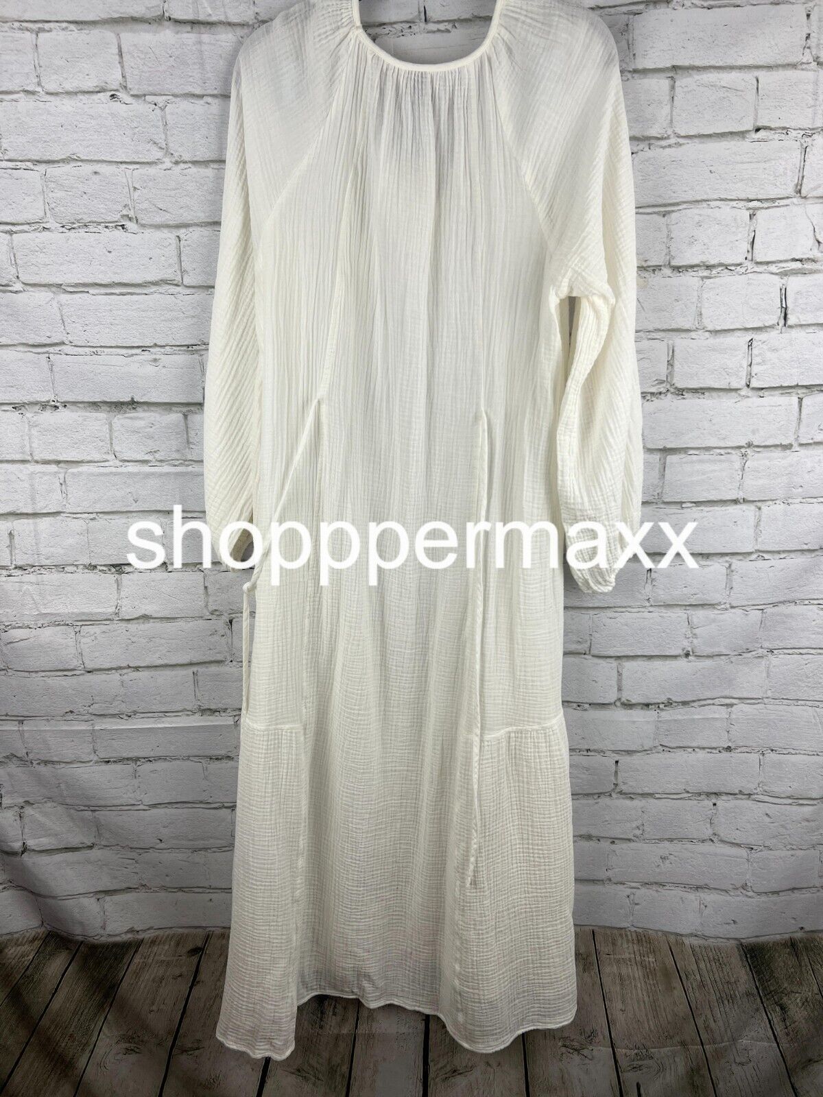 Women's Balloon Long Sleeve Midi A-Line Dress - Universal Thread, White, X-Small
