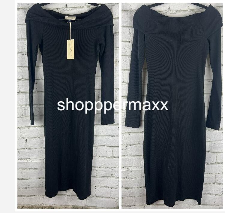 Women's Long Sleeve Midi Bodycon Dress - Universal Thread, Black, Size X-Small