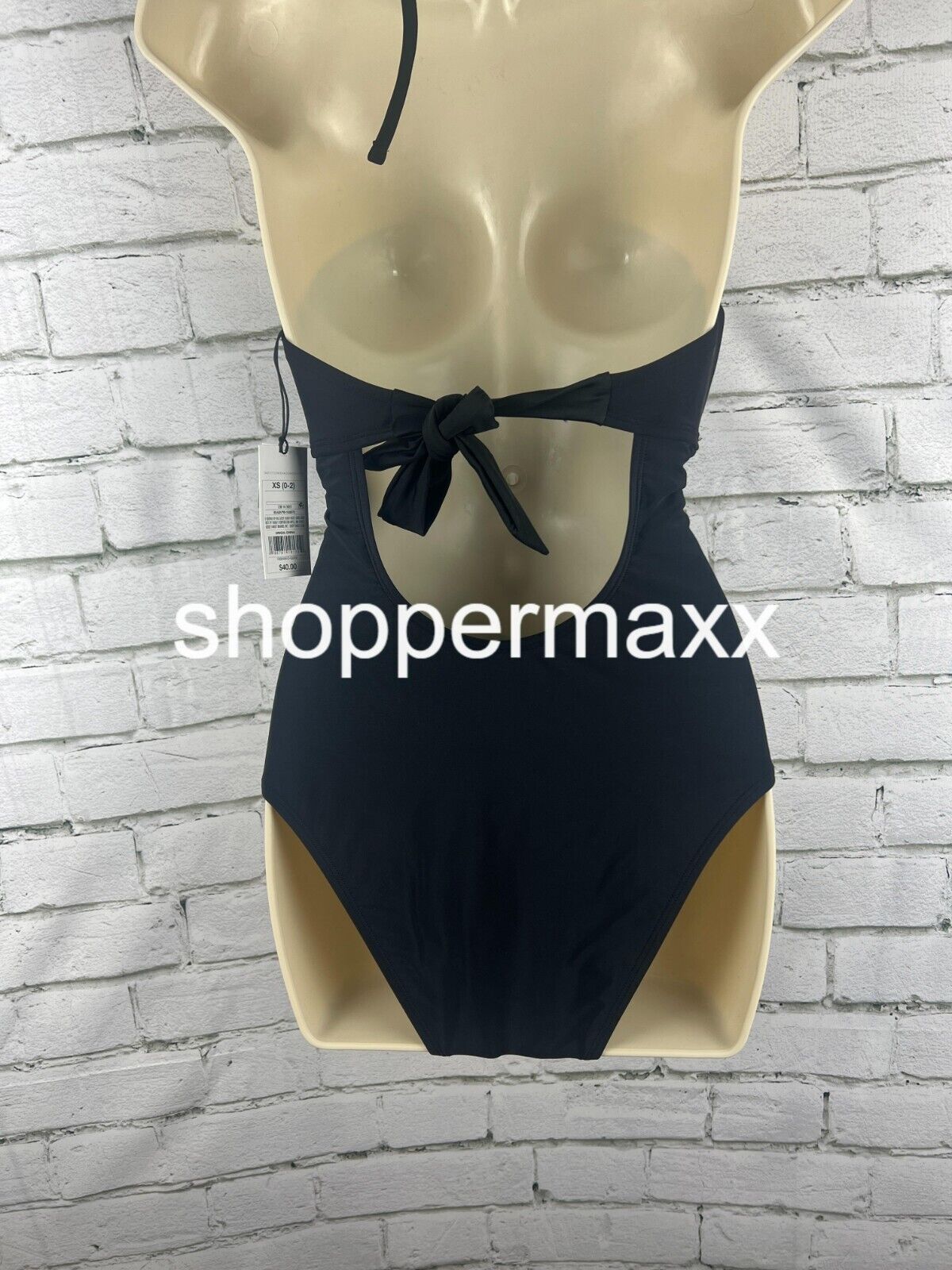 Women's Halter Keyhole Bandeau One Piece Swimsuit - Shade & Shore Black XS