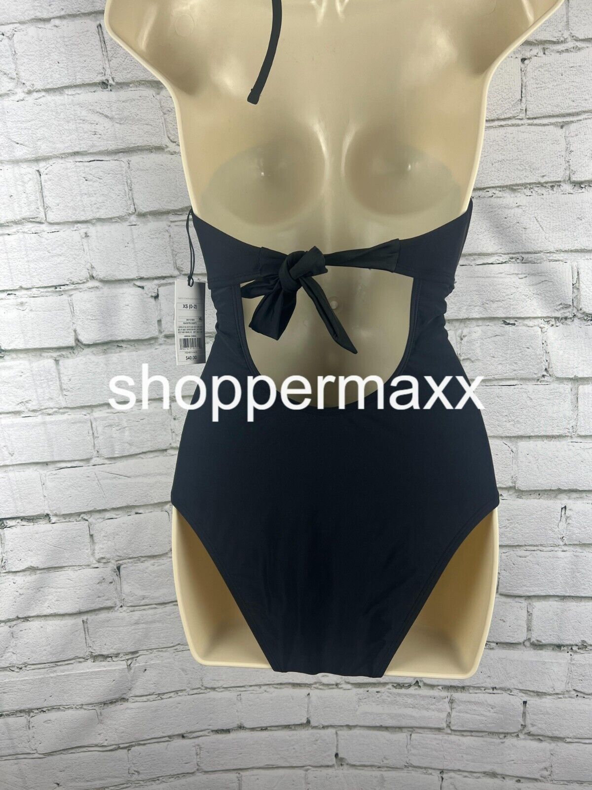 Women's Halter Keyhole Bandeau One Piece Swimsuit - Shade & Shore Black XS