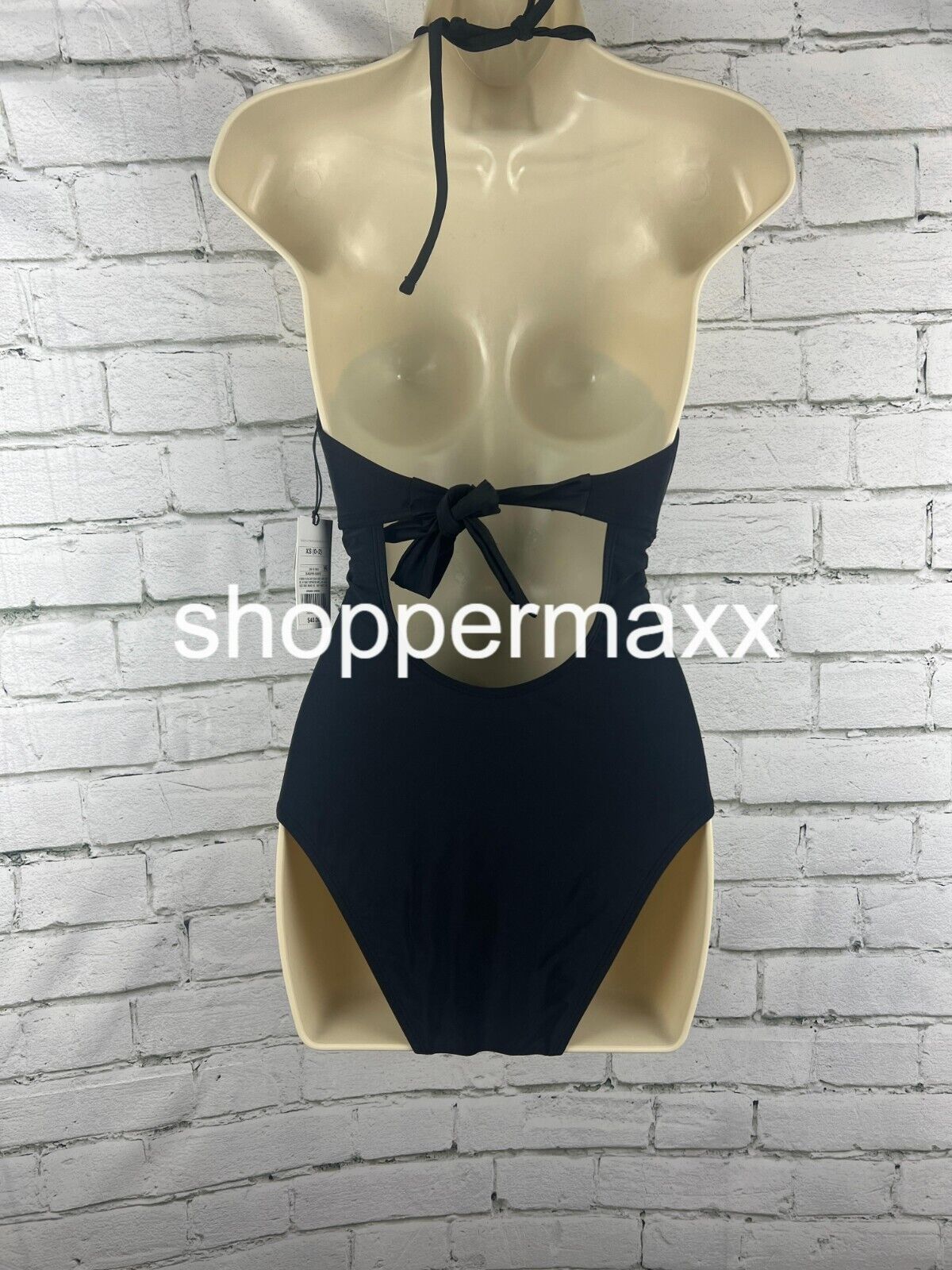 Women's Halter Keyhole Bandeau One Piece Swimsuit - Shade & Shore Black XS