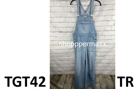 Women's Wide Leg Denim Overalls - Universal Thread, Light Wash, 2