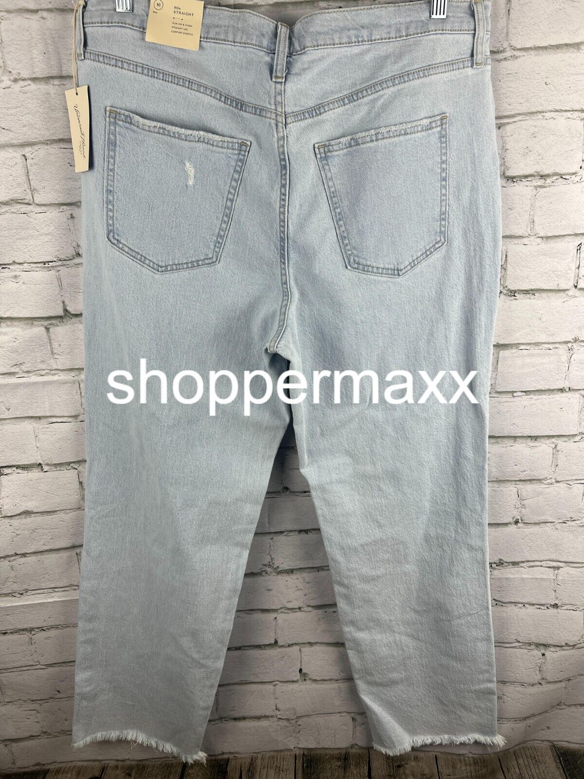 Women's Mid-Rise 90's Baggy Jeans - Universal Thread, Light Wash, Size 16