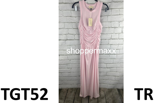 Women's Knit Midi Ruched Dress - Universal Thread, Pink, Size Small