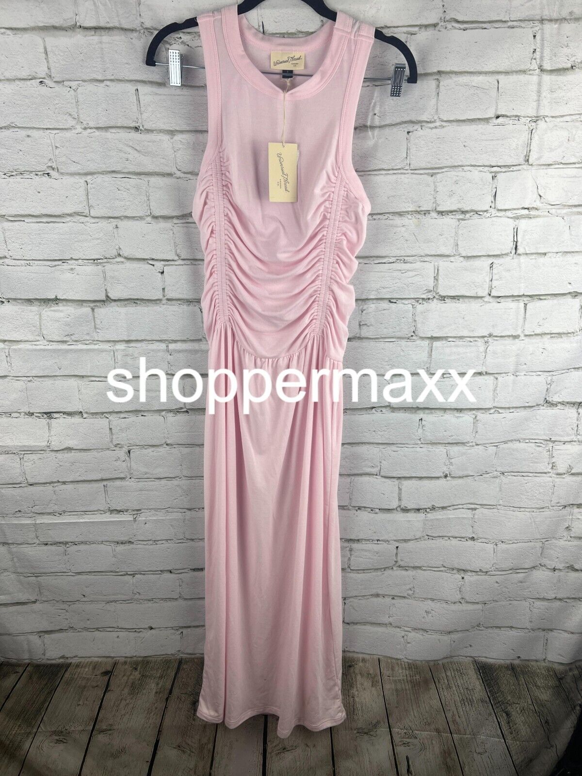 Women's Knit Midi Ruched Dress - Universal Thread, Pink, Size Small