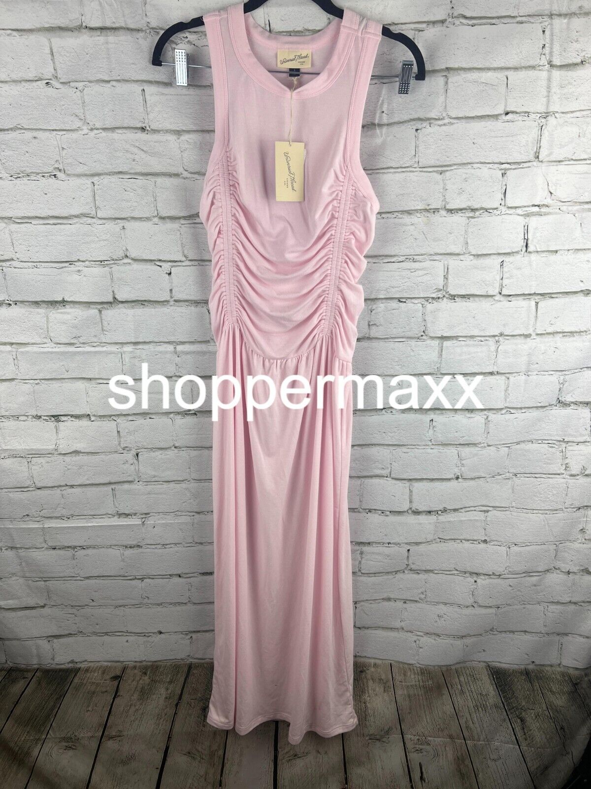 Women's Knit Midi Ruched Dress - Universal Thread, Pink, Size Small