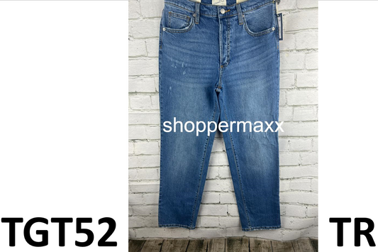 Women High-Rise 90's Distressed Straight Jeans- Universal Thread Medium Wash 10S
