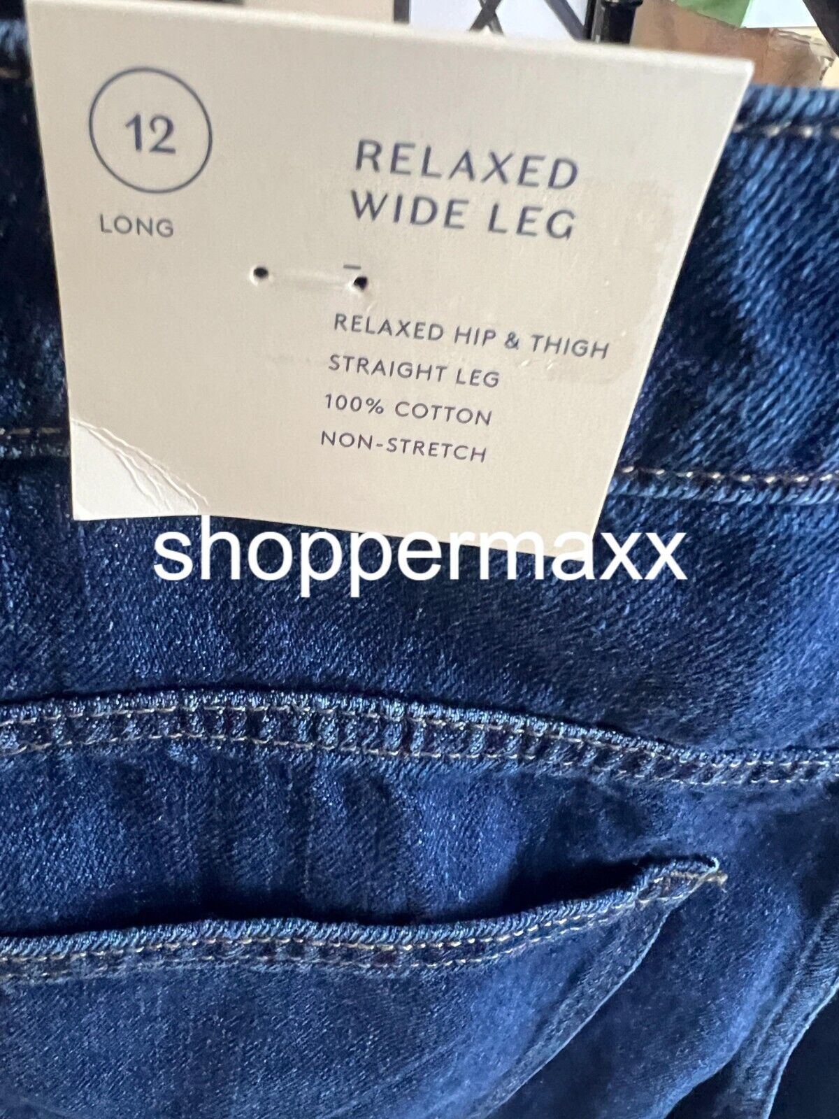Women's High-Rise Wide Leg Jeans - Universal Thread, Dark Wash, Size 12 Long