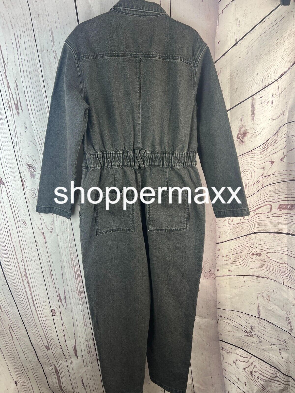 Women's Long Sleeve Denim Jumpsuit - Universal Thread, Washed Black, Size 4