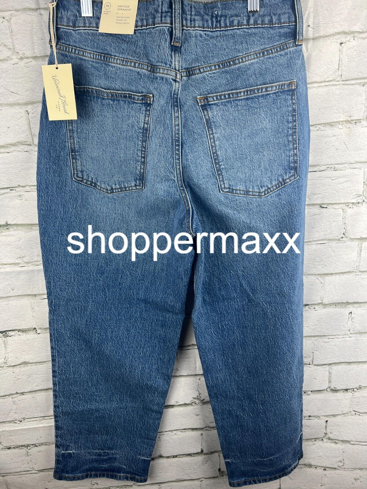 WOMEN SUPER-HIGH RISE VINTAGE STRAIGHT JEANS-UNIVERSAL THREAD MEDIUM WASH 10/30S