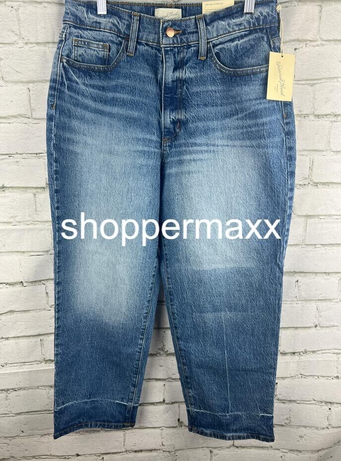 WOMEN SUPER-HIGH RISE VINTAGE STRAIGHT JEANS-UNIVERSAL THREAD MEDIUM WASH 10/30S