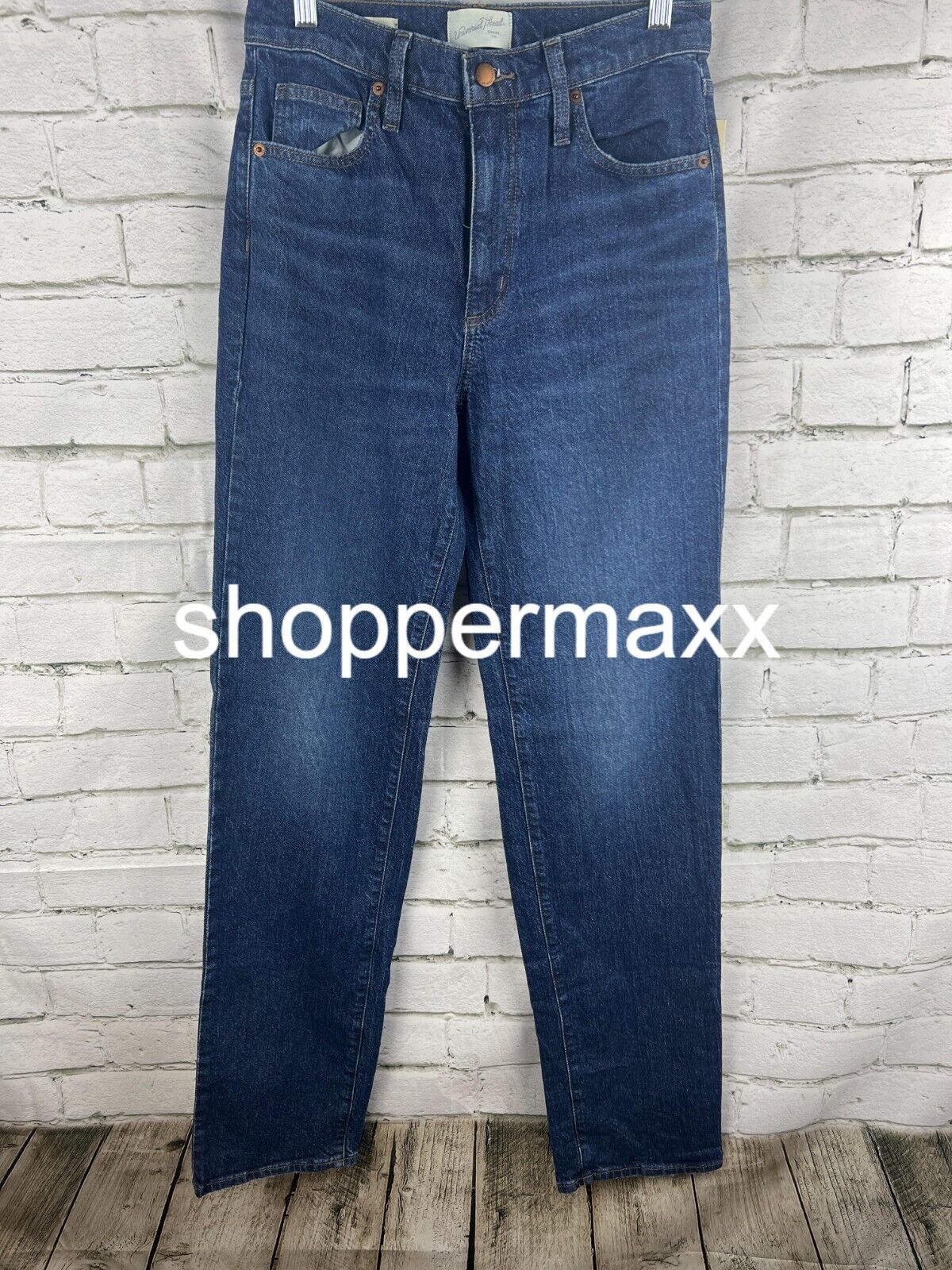 WOMEN'S HIGH-RISE 90'S STRAIGHT JEANS - UNIVERSAL THREAD DARK WASH 10 SHORT