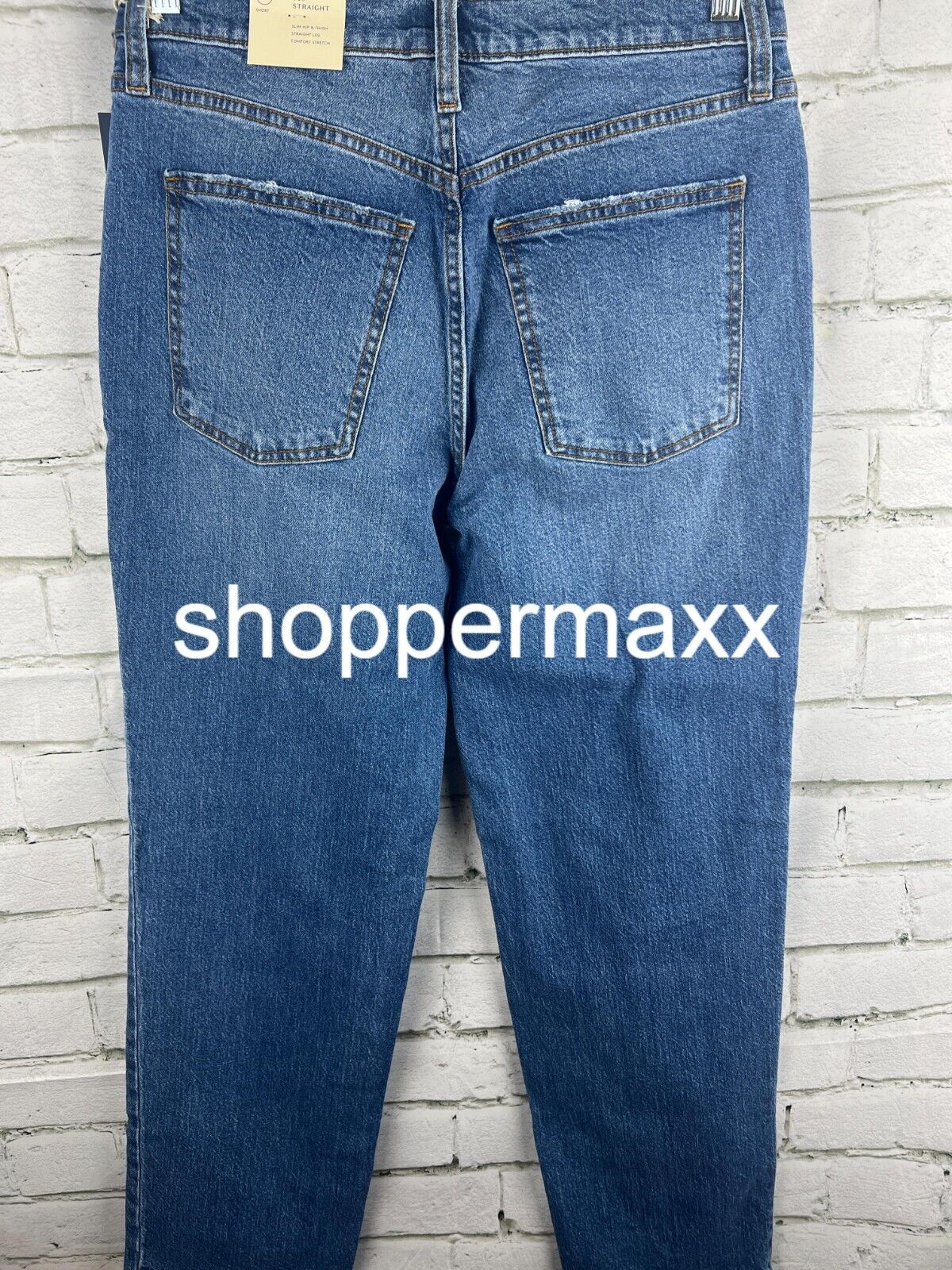 Women High-Rise 90's Distressed Straight Jeans- Universal Thread Medium Wash 10S