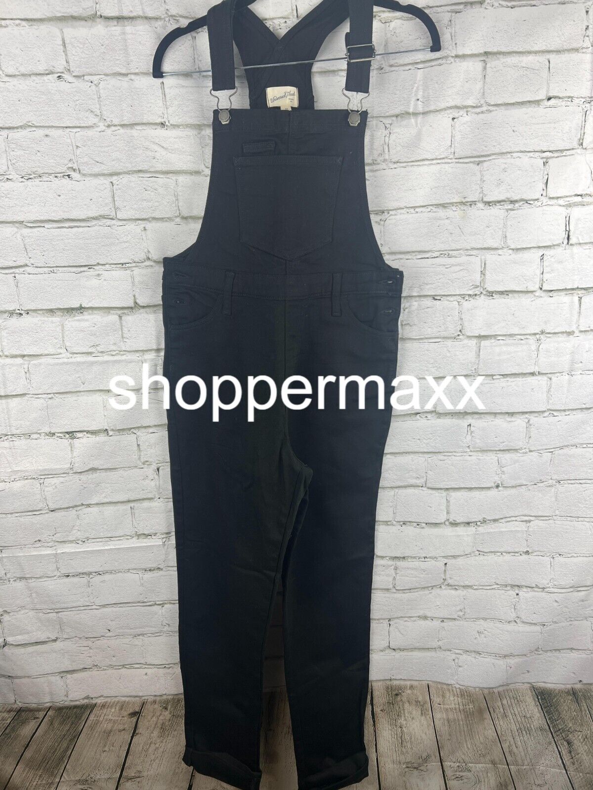 Women's 90's Slim Denim Overalls - Universal Thread, Black, Size 6
