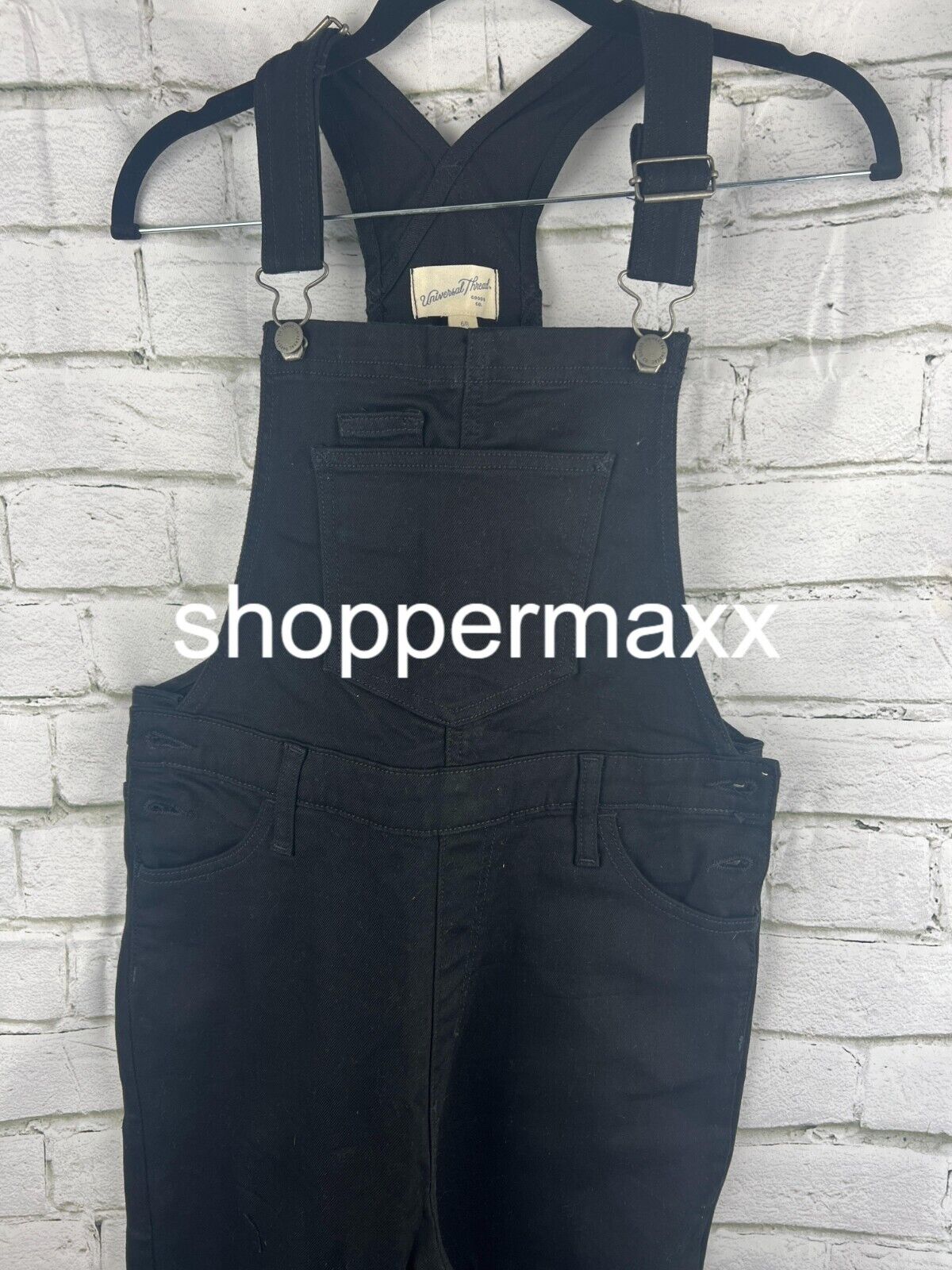 Women's 90's Slim Denim Overalls - Universal Thread, Black, Size 6