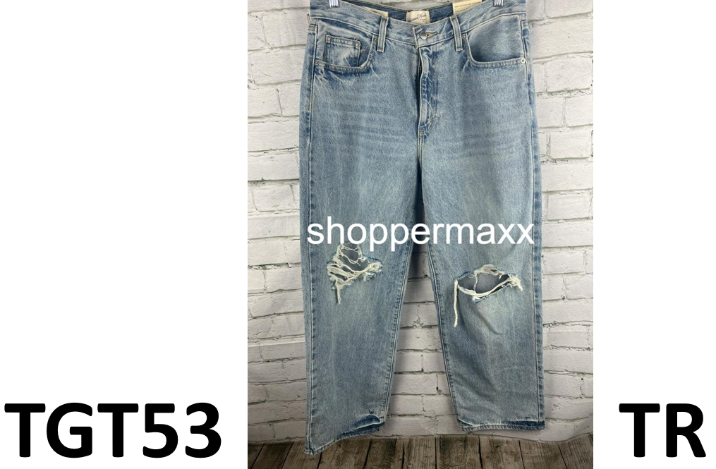 Women Mid-Rise 90's Baggy Jeans- Universal Thread, Medium Wash Destroy, 10 Short
