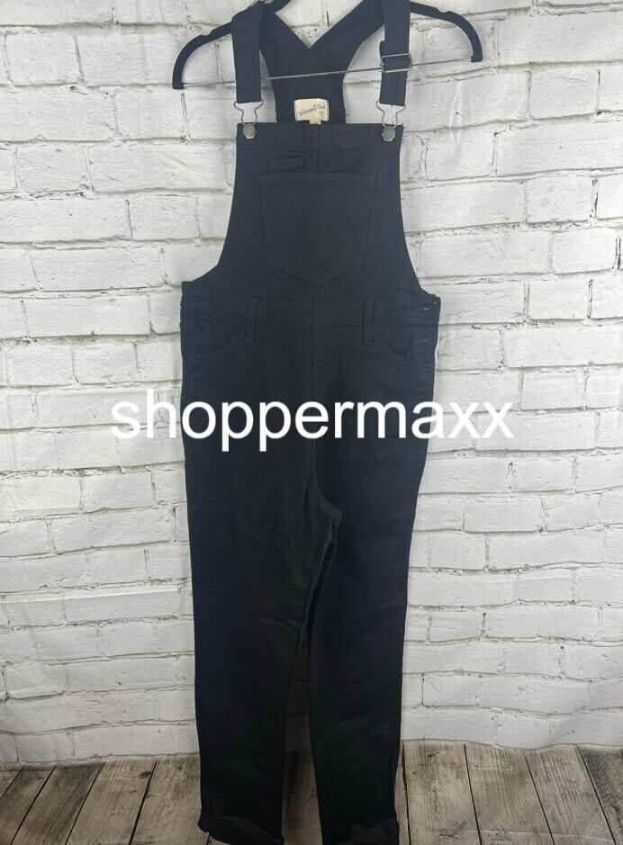 Women's 90's Slim Denim Overalls - Universal Thread, Black, Size 6