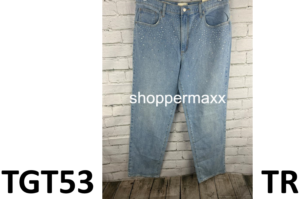 Women High-Rise Embellished 90's Straight Jeans- Universal Thread Light Wash, 16