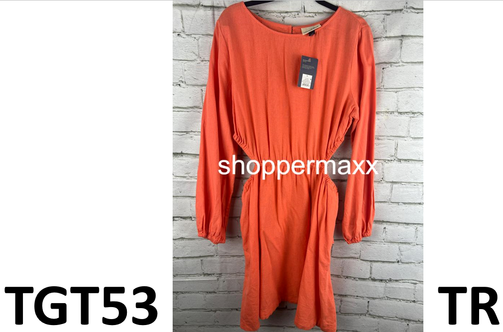 Women's Balloon Long Sleeve Mini A-Line Dress - Universal Thread, Coral Red, L