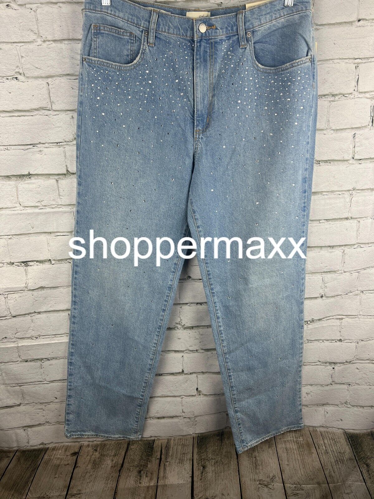 Women High-Rise Embellished 90's Straight Jeans- Universal Thread Light Wash, 16