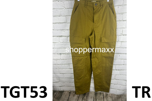 Women's High-Rise Loose Fit Utility Cargo Pants- Universal Thread Green, Size 6L
