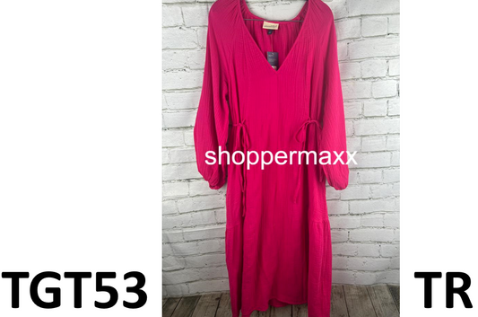Women's Balloon Long Sleeve Midi A-Line Dress - Universal Thread, Pink, Small