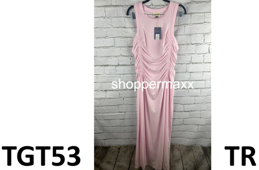 Women's Knit Midi Ruched Dress - Universal Thread, Pink, Size Large