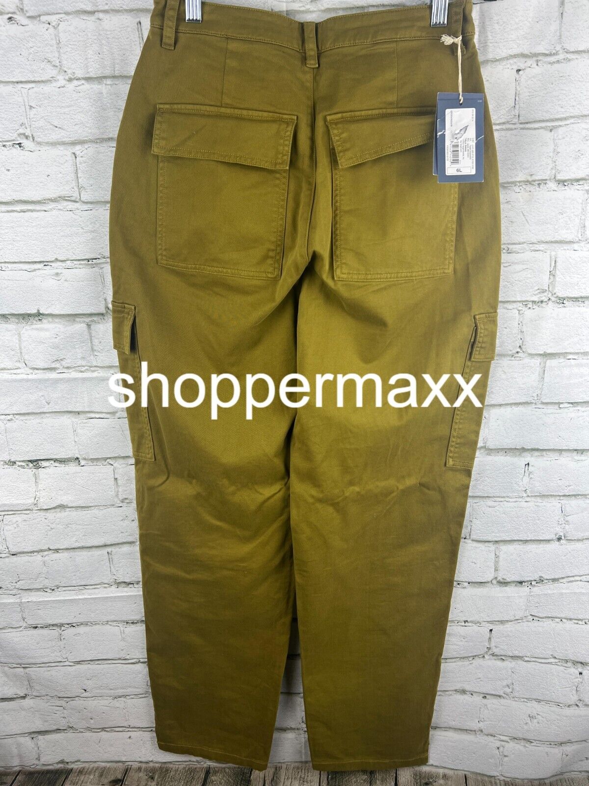 Women's High-Rise Loose Fit Utility Cargo Pants- Universal Thread Green, Size 6L