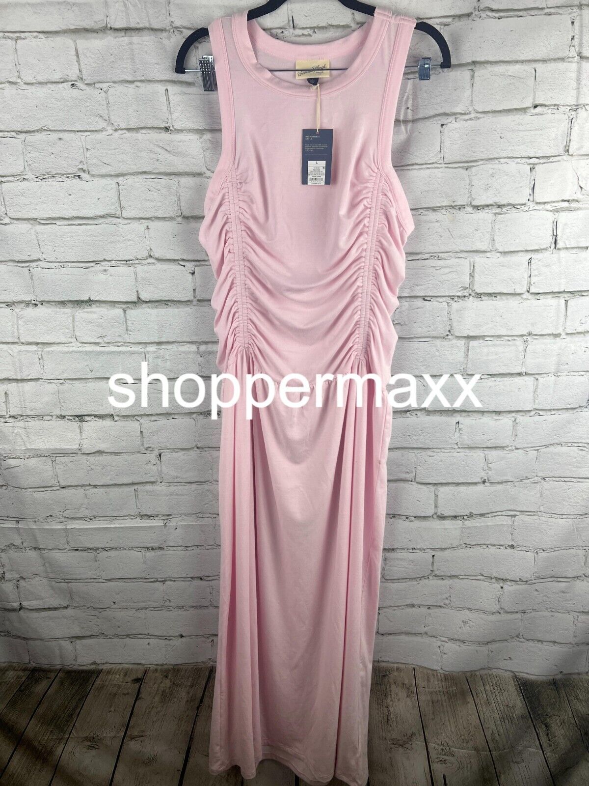 Women's Knit Midi Ruched Dress - Universal Thread, Pink, Size Large
