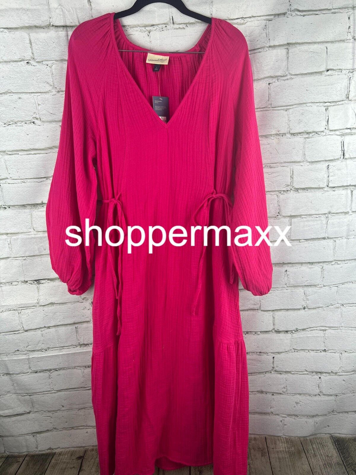 Women's Balloon Long Sleeve Midi A-Line Dress - Universal Thread, Pink, Small