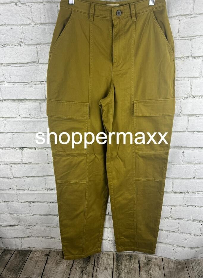 Women's High-Rise Loose Fit Utility Cargo Pants- Universal Thread Green, Size 6L