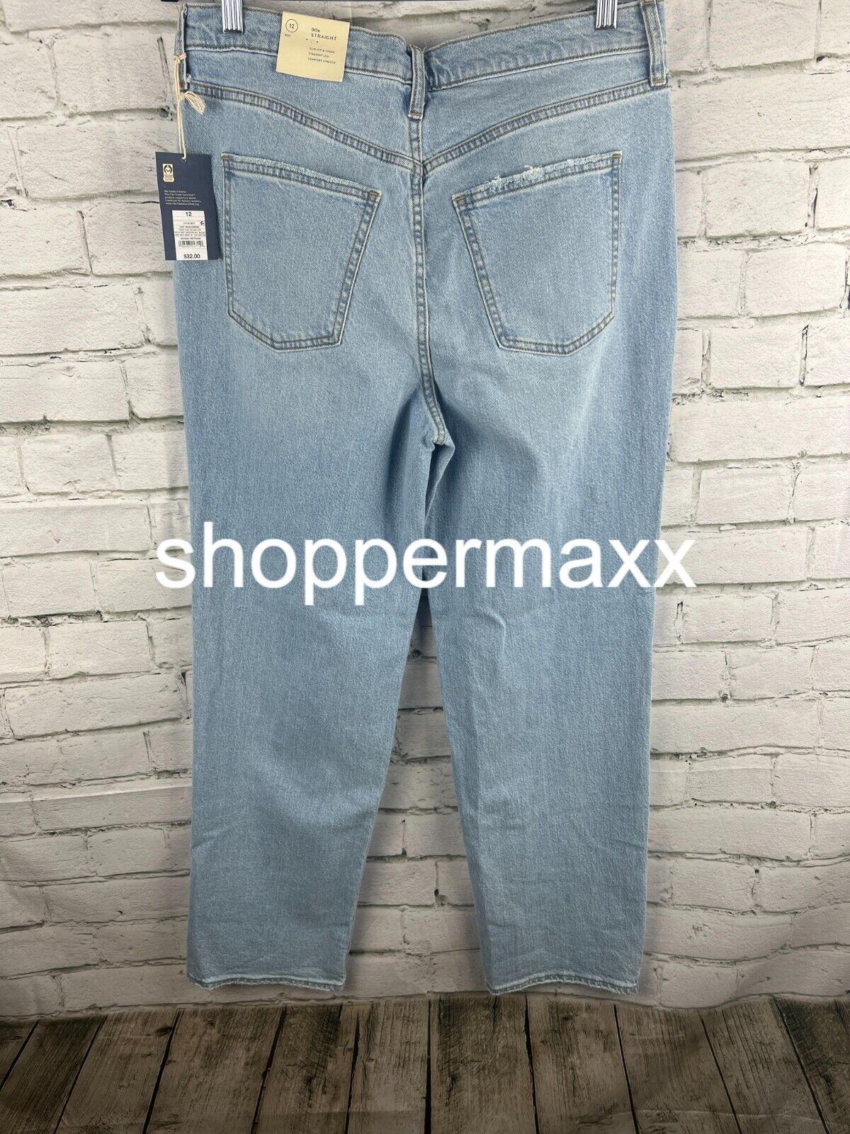 Women's High-Rise 90's Straight Jeans - Universal Thread, Light Wash, 12