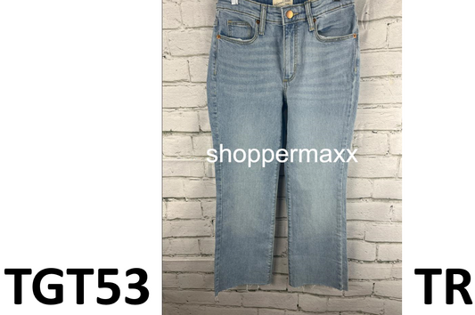 WOMEN'S HIGH-RISE BOOTCUT CROPPED JEANS - UNIVERSAL THREAD, LIGHT WASH, 00 SHORT