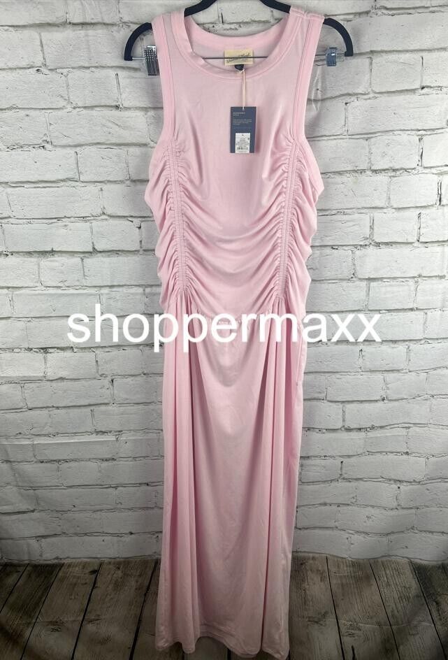 Women's Knit Midi Ruched Dress - Universal Thread, Pink, Size Large
