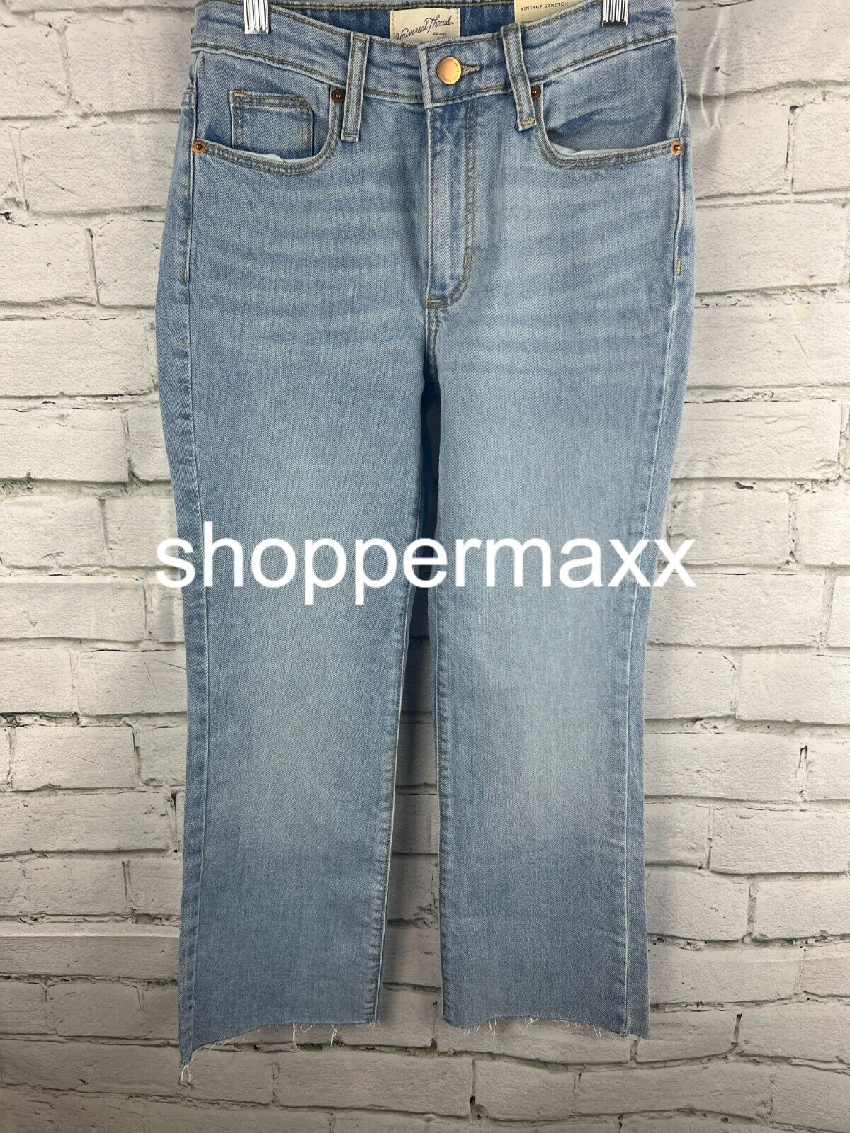 WOMEN'S HIGH-RISE BOOTCUT CROPPED JEANS - UNIVERSAL THREAD, LIGHT WASH, 00 SHORT
