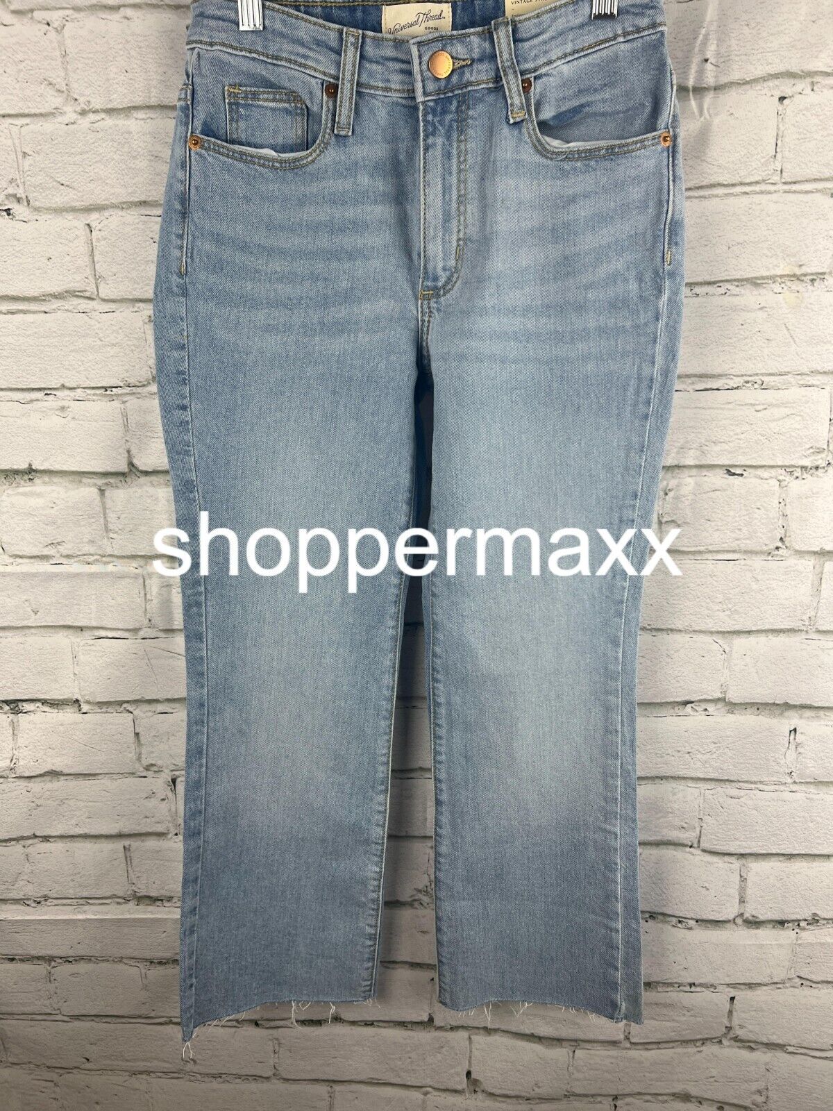 WOMEN'S HIGH-RISE BOOTCUT CROPPED JEANS - UNIVERSAL THREAD, LIGHT WASH, 00 SHORT
