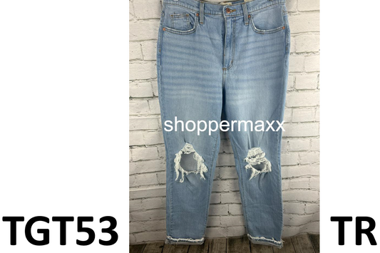 WOMEN HIGH-RISE 90'S VINTAGE STRAIGHT JEANS- UNIVERSAL THREAD LIGHT WASH 10 Long