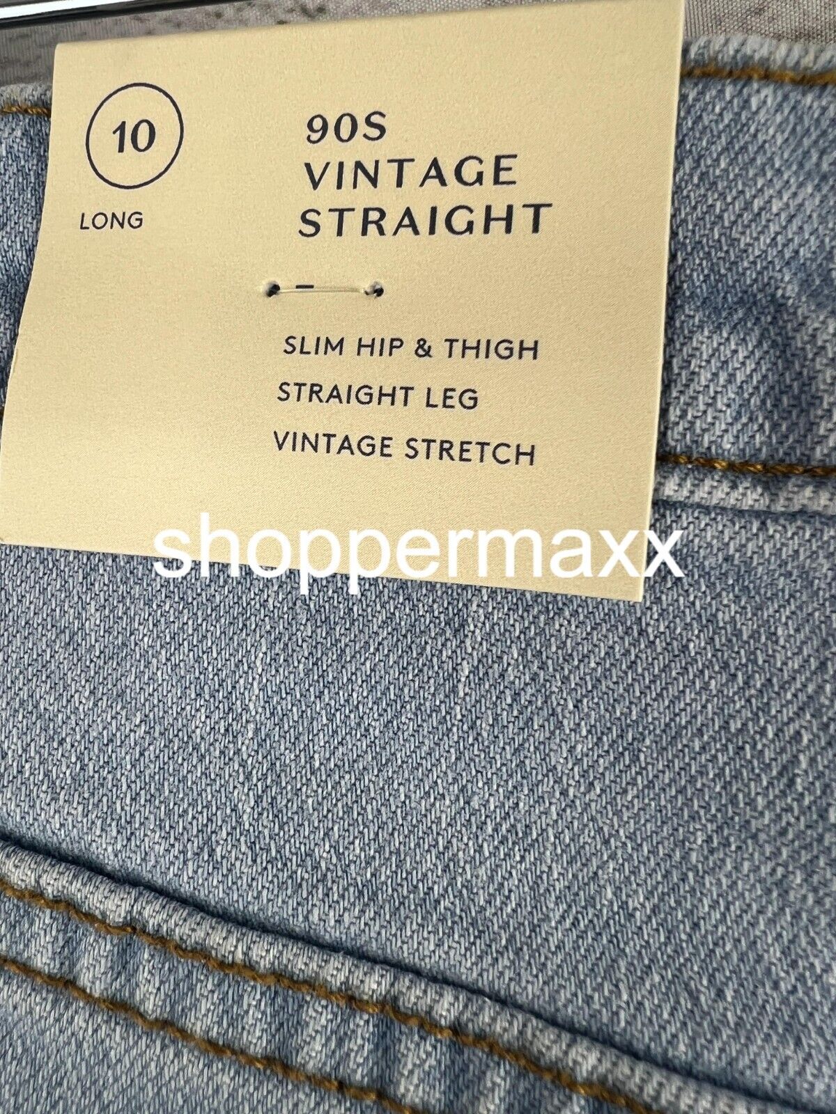 WOMEN HIGH-RISE 90'S VINTAGE STRAIGHT JEANS- UNIVERSAL THREAD LIGHT WASH 10 Long