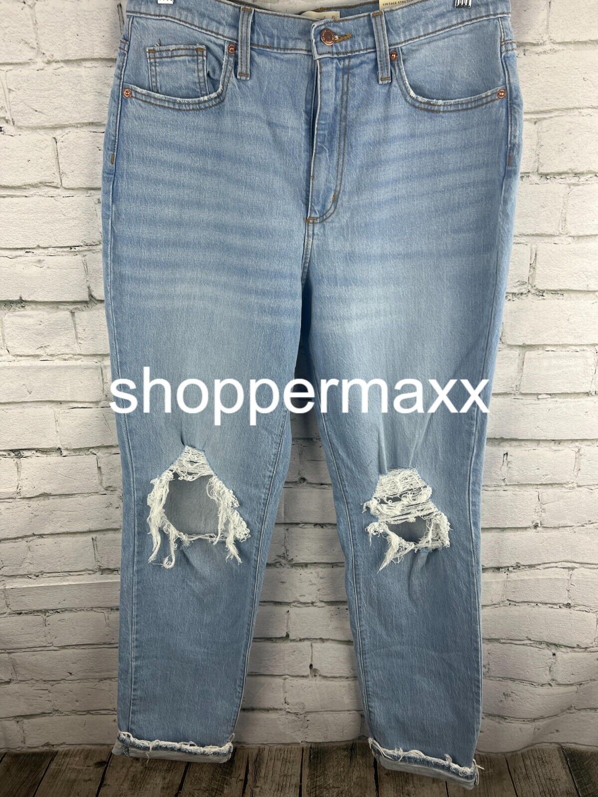 WOMEN HIGH-RISE 90'S VINTAGE STRAIGHT JEANS- UNIVERSAL THREAD LIGHT WASH 10 Long