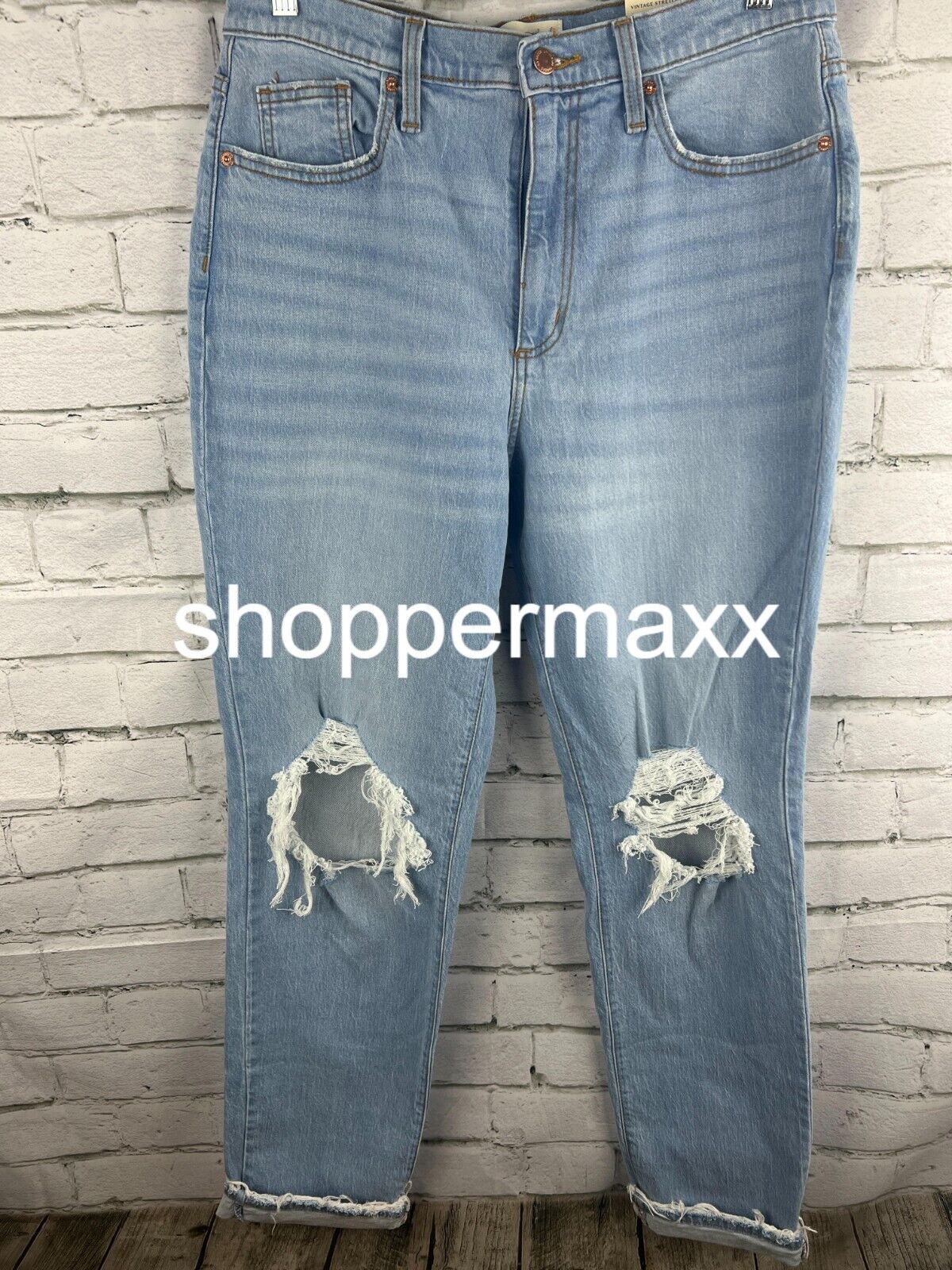 WOMEN HIGH-RISE 90'S VINTAGE STRAIGHT JEANS- UNIVERSAL THREAD LIGHT WASH 10 Long