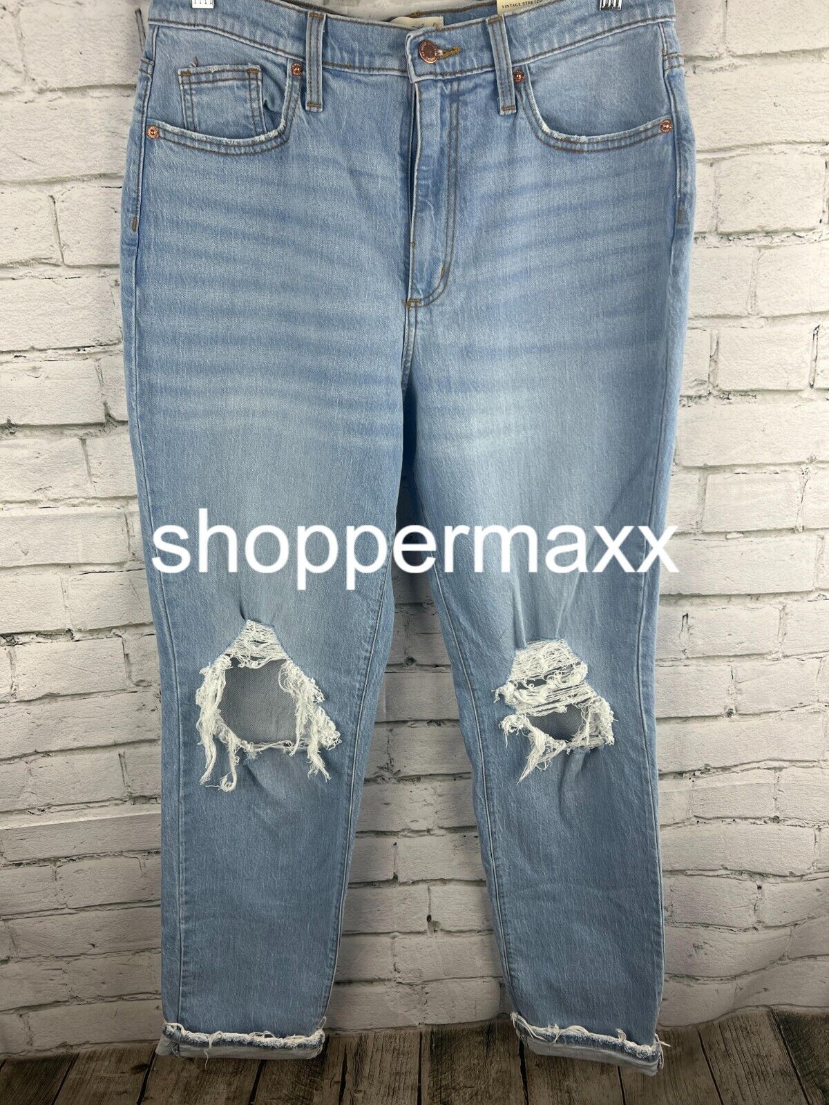 WOMEN HIGH-RISE 90'S VINTAGE STRAIGHT JEANS- UNIVERSAL THREAD LIGHT WASH 10 Long