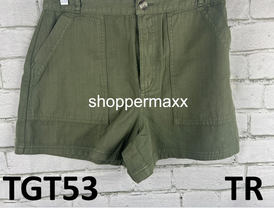 Women's High-Rise Utility Shorts - Universal Thread, Green, Size 8