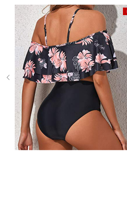 Tempt Me Womens High Waisted Two Piece Off Shoulder Bikini Set Swim wear Blk S