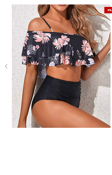 Tempt Me Womens High Waisted Two Piece Off Shoulder Bikini Set Swim wear Blk S