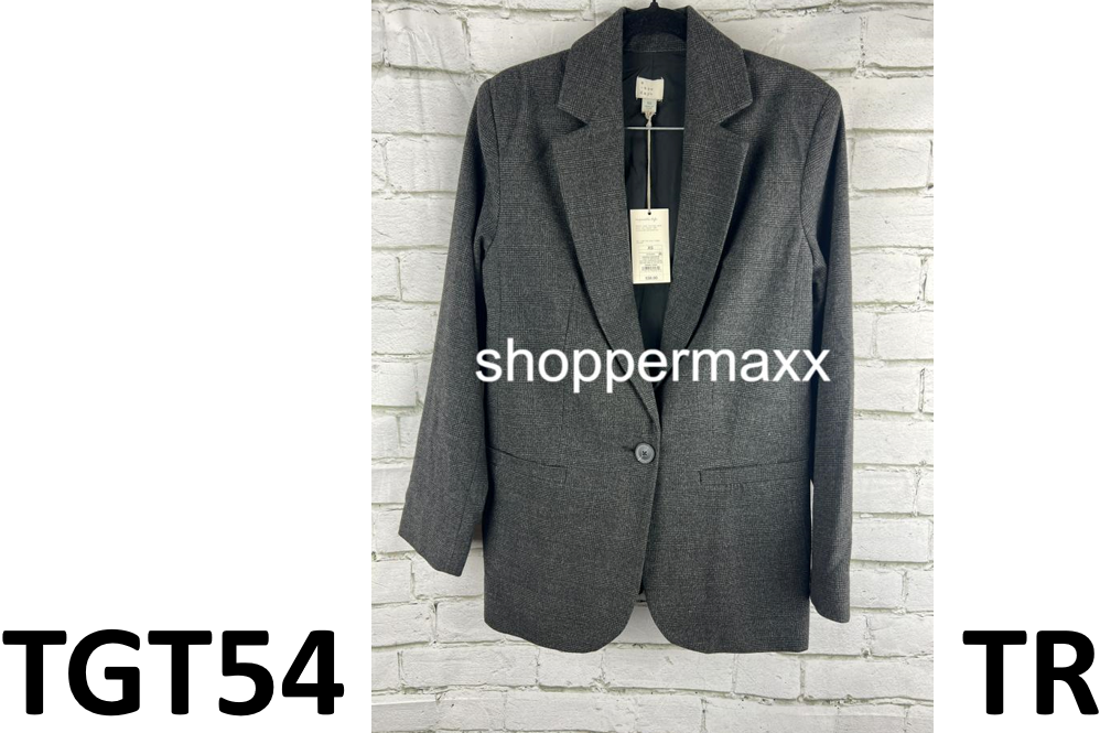 A New Day Women's Charcoal Plaid Blazer Size X-Small